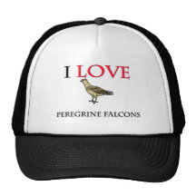 I Love Peregrine Falcons Hats