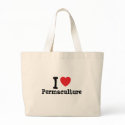 I love Permaculture heart custom personalized bags