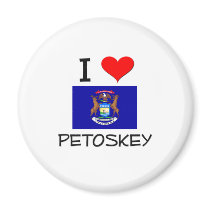 I Love Petoskey Michigan Refrigerator Magnets