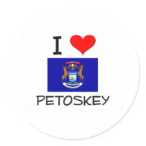 I Love Petoskey Michigan Round Sticker