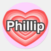 I love Phillip. I love you Phillip. Heart Stickers