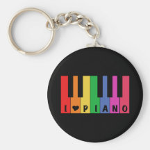 I Love Piano Key Chains
