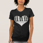 I Love Piano or Organ Music Heart Keyboard Shirt