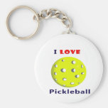 i love pickleball red text pickleball graphic.png keychains