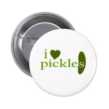 I Love Pickles Pinback Button
