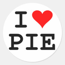 I love pie (black lettering) round sticker