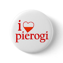 I Love Pierogi Pinback Buttons