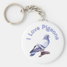 I Love Pigeons Keychain
