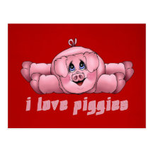 I Love Piggies Post Card