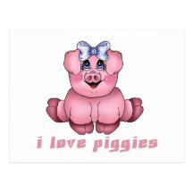 I Love Piggies Post Cards