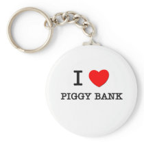 I Love Piggy Bank Keychains