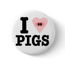 i love pigs pinback button