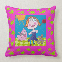 I Love Pigs & Dogs Pillow