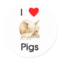 I love pigs Sticker