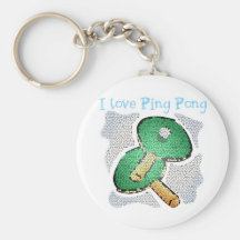 I Love Ping Pong Power Table Tennis Keychain