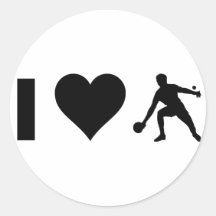 I Love Ping Pong Round Stickers