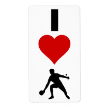 I Love Ping Pong (Vertical) Personalised Shipping Label