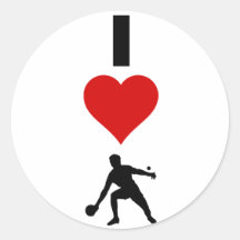 I Love Ping Pong (Vertical) Round Sticker