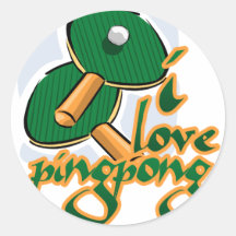 I Love Ping Pong We Love Ping Pong Round Sticker