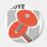 I Love Ping Pong Wild Red Paddles Refrigerator Magnet