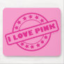 I Love Pink Mouse Mats