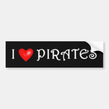 I Love Pirates (1) Bumper Sticker