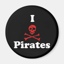 I Love Pirates magnets