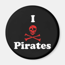 I Love Pirates Magnet
