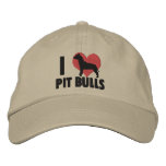 I Love Pit Bulls Embroidered Hat