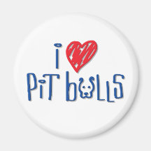I Love Pit Bulls Fridge Magnets