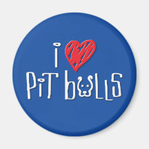 I Love Pit Bulls Refrigerator Magnets