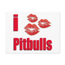 I Love Pitbull Dogs, Lipstick Kisses Crazy Post Cards