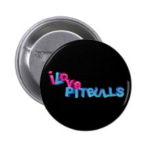 I Love Pitbulls in 3D Buttons