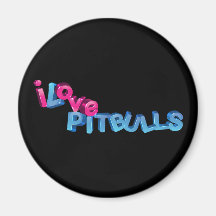 I Love Pitbulls in 3D Magnets