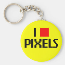 I Love Pixels Dark Key Chain