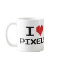 I love pixels pixelated heart retro 8bit gamer mugs