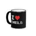 I love pixels pixelated heart retro 8bit gamer mugs