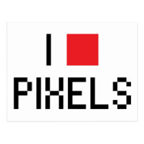 I LOVE PIXELS postcards
