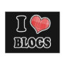 I Love (Plaid Heart) Blogs Postcards