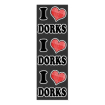 I Love (Plaid Heart) Dorks Bookmark Business Card Templates