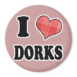 I Love (Plaid Heart) Dorks Fridge Magnets