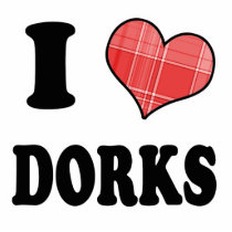 I Love (Plaid Heart) Dorks Photo Cutouts