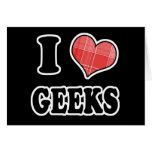 I Love (Plaid Heart) Geeks Greeting Card
