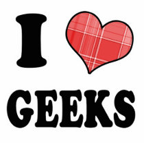 I Love (Plaid Heart) Geeks Photo Sculpture