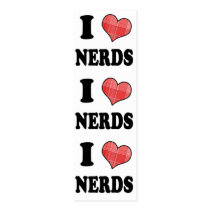 I Love (Plaid Heart) Nerds Bookmark Business Card