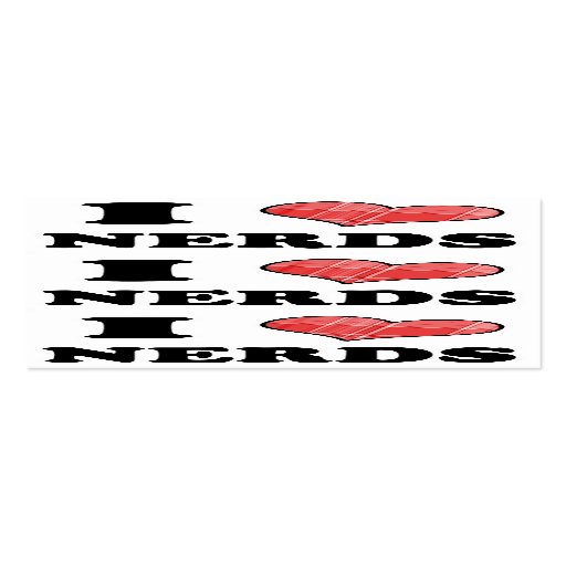 I Love (Plaid Heart) Nerds Bookmark Business Card