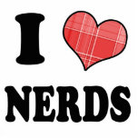 I Love (Plaid Heart) Nerds photo sculptures