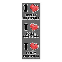 I Love (Plaid Heart) Pocket Protectors Bookmark Business Card Template