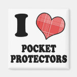 I Love (Plaid Heart) Pocket Protectors Fridge Magnet