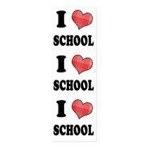 I Love (Plaid Heart) School Bookmark Business Card Templates